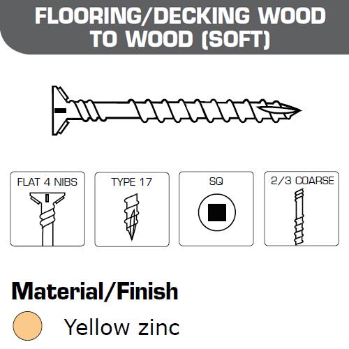 Senco Collated Screws Flooring Wood-Wood 4.5x65mm