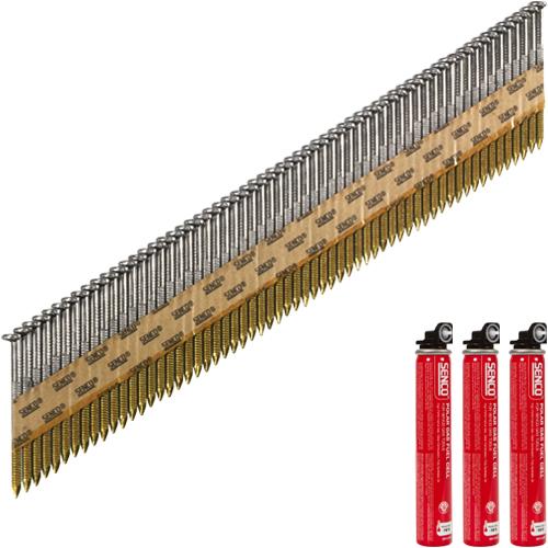 Senco 2.9x50mm Ring Framing Nails (3300pk + 3 Gas Cells)