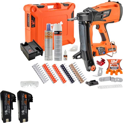 Spit Pulsa 27E Electricians Nail Gun Starter Kit (2 Batteries)