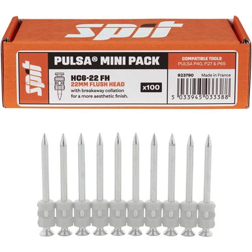 Spit 22mm Flush-head Collated Premium Concrete & Steel Pins (100pk)