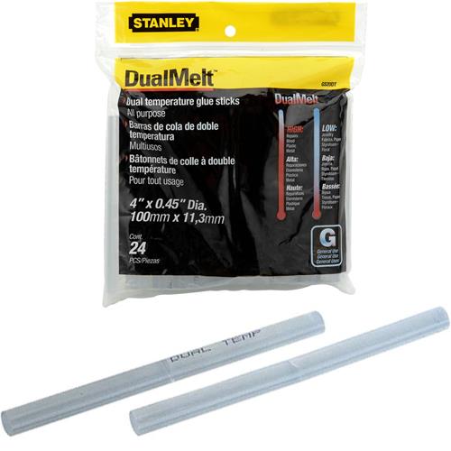 STANLEY 24 Pack Hot Dual Melt Temp Glue Gun Sticks, 11mm x 100mm,1GS20DT  3138522082642