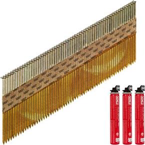 Senco 3.1x65mm Ring Framing Nails (3300pk + 3 Gas Cells)