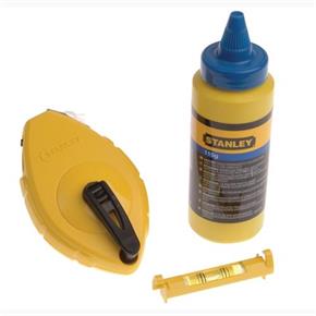 Stanley 30m Blue Chalk Line + Level