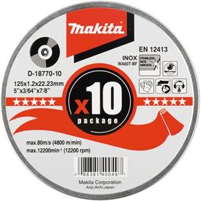 Makita 125mm Thin INOX Cutting Discs (Tin of 10)